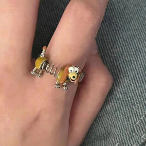 Cute Spring Dog Bead Ring