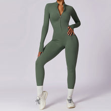 Load image into Gallery viewer, Women's Solid Zip Up Long Sleeve Sports Jumpsuit