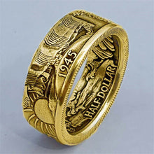 Load image into Gallery viewer, 1945 Engraved Half Dollar Coin Ring