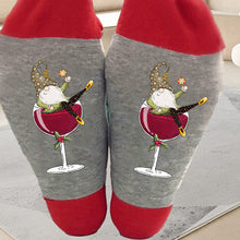 Load image into Gallery viewer, Gnome Wine Glass Unisex Crew Socks