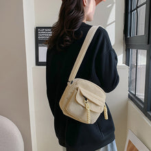 Load image into Gallery viewer, Women's Corduroy Shoulder Bag with Zipper