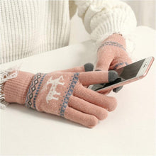Load image into Gallery viewer, Snowflake Printed Knitted Touchscreen Gloves