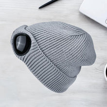 Load image into Gallery viewer, Unisex Solid Color Goggle Lens Design Beanie Hat