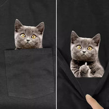 Load image into Gallery viewer, Hidden Middle Finger Signed Funny Cat Printed T-Shirt