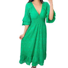 Load image into Gallery viewer, Embroidery Anglaise Frill Sleeve Midi Dress