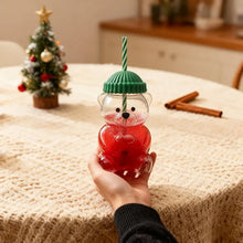Load image into Gallery viewer, Adorable Teddy Bear Glass Straw Cup