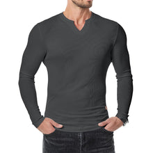 Load image into Gallery viewer, Men's Slim Fit V-Neck Longline Muscle Shirt