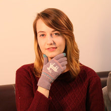 Load image into Gallery viewer, Snowflake Printed Knitted Touchscreen Gloves