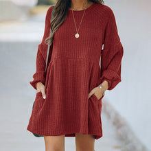 Load image into Gallery viewer, New autumn and winter knitted long-sleeved dress