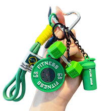 Load image into Gallery viewer, Creative Mini Gym Barbell Plate Keychain