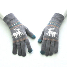 Load image into Gallery viewer, Snowflake Printed Knitted Touchscreen Gloves