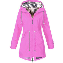 Load image into Gallery viewer, Long waterproof hooded jacket