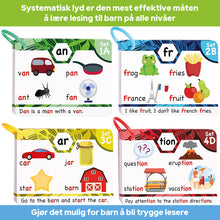 Load image into Gallery viewer, Fonikk-kort - Lær å lese på 20 trinn - Digrafer, CVC-blandinger, lange vokallyder