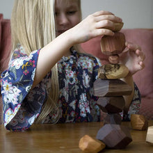 Load image into Gallery viewer, 【Last Day 50% Off】Wood Rock Set Balancing Blocks Natural Wood Toy