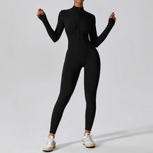 Load image into Gallery viewer, Women's Solid Zip Up Long Sleeve Sports Jumpsuit