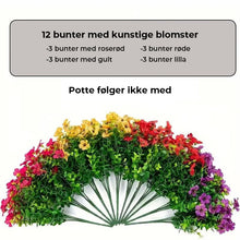 Load image into Gallery viewer, Kunstblomst (12 stk/sett), UV-bestandige fargerike blomsterdekorasjoner
