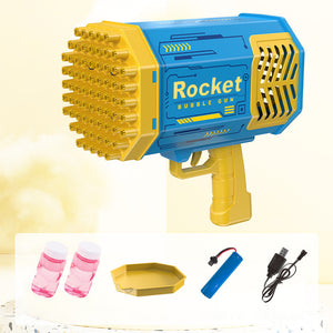 Bubble Machine Gun with 69 Holes And Colorful Lights