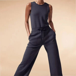 Sleeveless Solid Color Jumpsuit