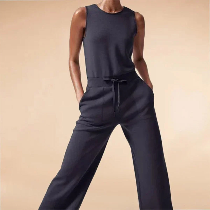 Sleeveless Solid Color Jumpsuit
