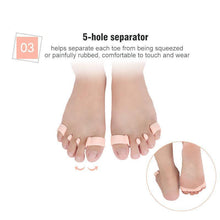 Load image into Gallery viewer, 5 Holes Silicone Pedicure Foot Care Tool,1Pair