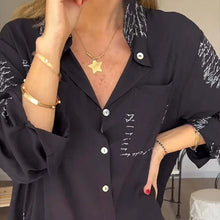 Load image into Gallery viewer, Letter Print Fashion Lapel Shirt