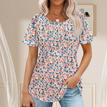 Load image into Gallery viewer, Elegant Pleated Round-Neck T-Shirt for Women