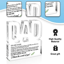 Load image into Gallery viewer, Clear Acrylic Letter Plaque For Dad