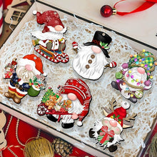 Load image into Gallery viewer, Christmas Wooden Gnome Ornaments