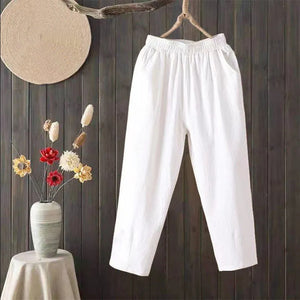 Cotton Linen Ankle Length Harem Pants