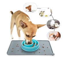 Load image into Gallery viewer, Silicone Waterproof Dog Cat Pet Food Mats Tray - Non Slip Pet Dog Cat Bowl Mats Placemat
