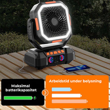 Load image into Gallery viewer, Bærbar oppladbar campingvifte