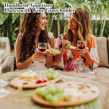 Load image into Gallery viewer, Appetizer Plate with Wine Glass Holder