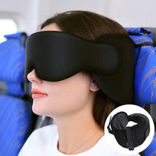 Load image into Gallery viewer, Travel Neck Pillow with Head Strap &amp; Eye Mask