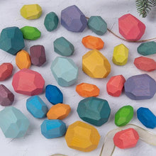 Load image into Gallery viewer, 【Last Day 50% Off】Wood Rock Set Balancing Blocks Natural Wood Toy