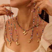 Load image into Gallery viewer, Letter Beaded Necklace