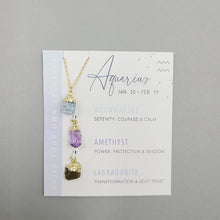 Load image into Gallery viewer, Natural Stone Crystal Zodiac Necklace