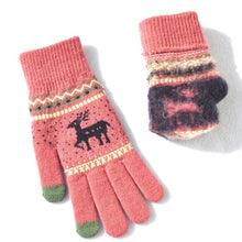 Load image into Gallery viewer, Snowflake Printed Knitted Touchscreen Gloves