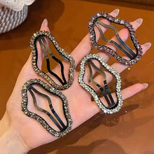 Load image into Gallery viewer, Rhinestone Bling Snap Hair Clip Barrettes (4 PCS)