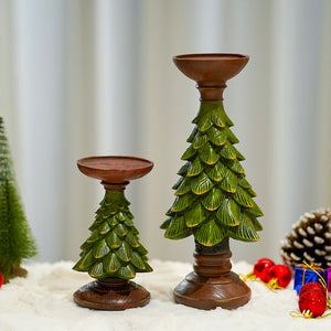 Retro Christmas Tree Candlestick Ornaments