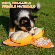 Load image into Gallery viewer, Orange Hide-and-Seek Plush Dog Toy