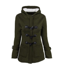 Load image into Gallery viewer, Long Wool Blended Hooded Pea Coat