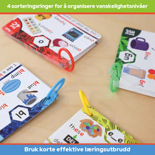 Load image into Gallery viewer, Fonikk-kort - Lær å lese på 20 trinn - Digrafer, CVC-blandinger, lange vokallyder