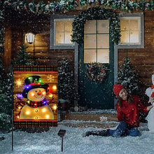 Load image into Gallery viewer, LED Snowman Garden Flag