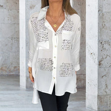 Load image into Gallery viewer, Letter Print Fashion Lapel Shirt