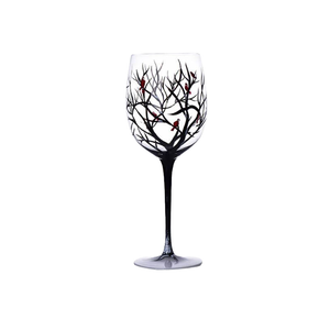 Four Seasons Tree Wine Glasses - Hand Painted Art