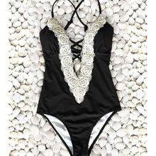 Load image into Gallery viewer, Ladies Vintage Lace One-Piece Swimsuit