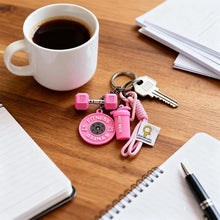 Load image into Gallery viewer, Creative Mini Gym Barbell Plate Keychain