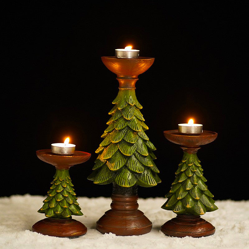 Retro Christmas Tree Candlestick Ornaments