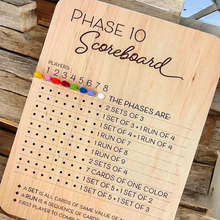 Load image into Gallery viewer, Wooden Phase 10 Score Board
