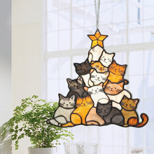 Load image into Gallery viewer, Cat Christmas Tree Suncatcher Ornament